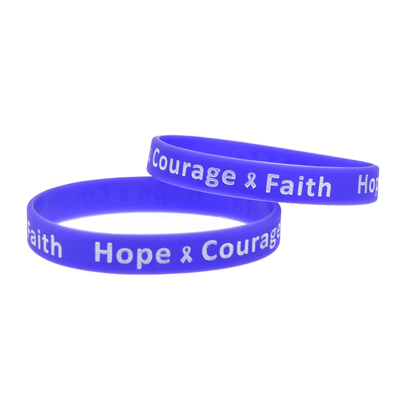 50 Stück Hoffnung Mut Glaube Silikon-Armband Positive Energie Motivierendes Gummi-Armband Unisex Armreif Erwachsenengröße – Detail 5