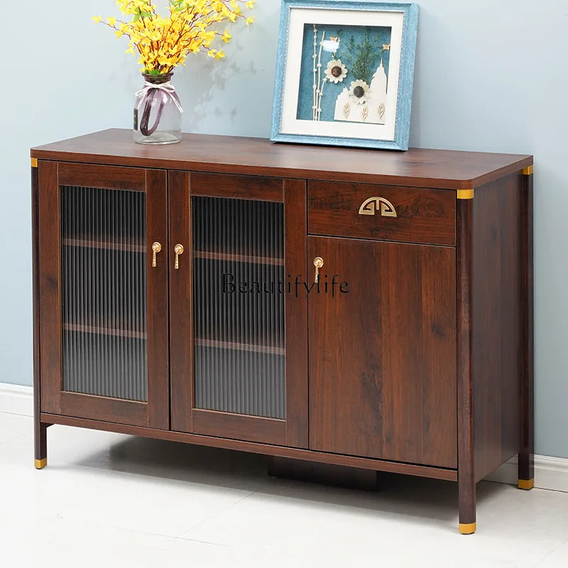 

Household living room dining side cabinet storage solid wood color wall locker