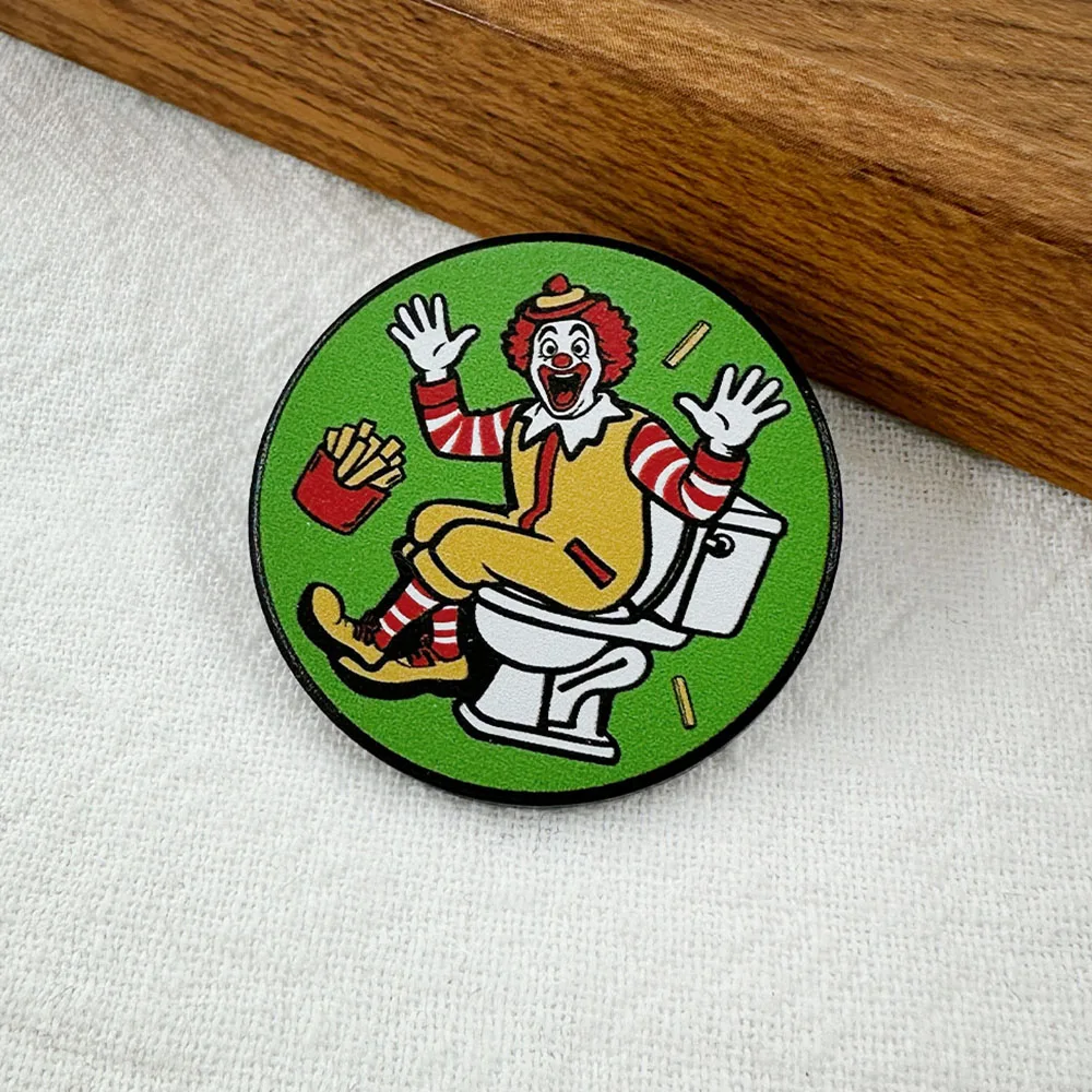 Lustige Fast-Food-Clown-Toiletten-Emaille-Brosche, Humorvolle und Parodiehafte Cartoon-Fast-Food-Abzeichen, Rucksäcke, Hüte, Accessoires, Neuartige Geschenke – Detail 6