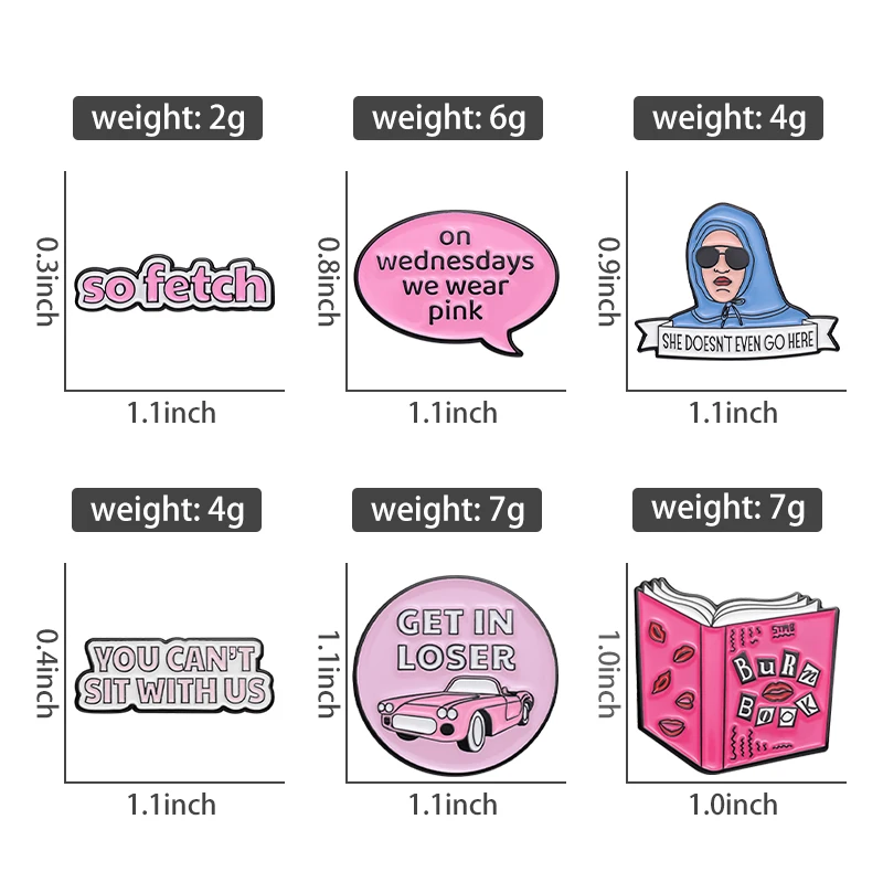 Mean Girls Enamel Pins Custom Funny Campus Youth Movie Brooches Accessories You Can\'t Sit With Us Lapel Shirt Badge Jewelry Gift