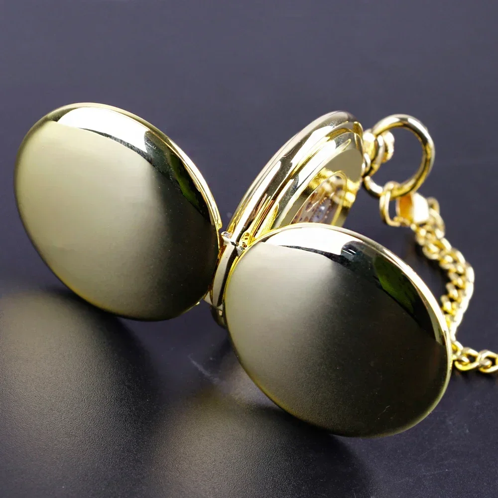 

Steampunk Pocket Watch Clock Women Mechanical Hand Wind Smooth Gold Pendant White Dial Simple Stylish FOB PJX1697