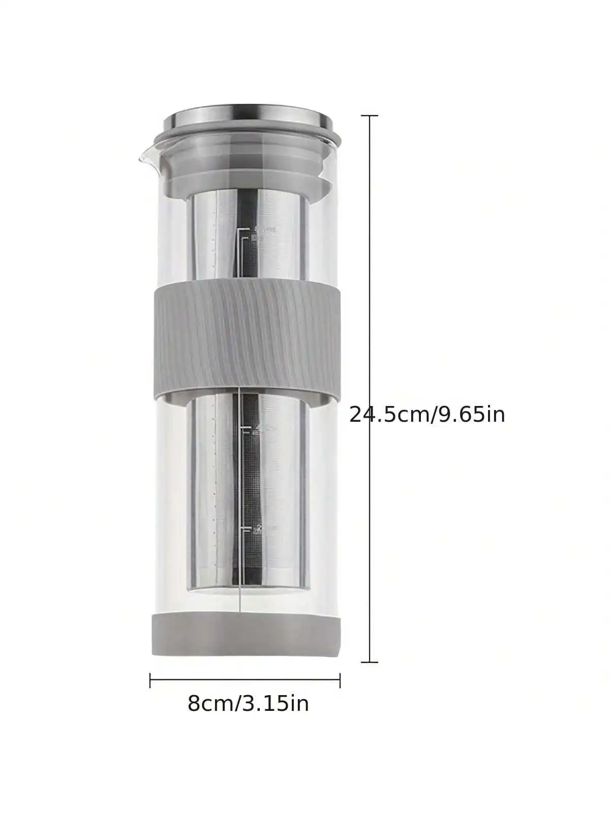 Cold Brew Coffee & Iced-Tea Maker Pitcher, Glass Dispenser Metaal & Plastic Deksel Mesh Filter Iced Coffee & Sun Tea Brewing System