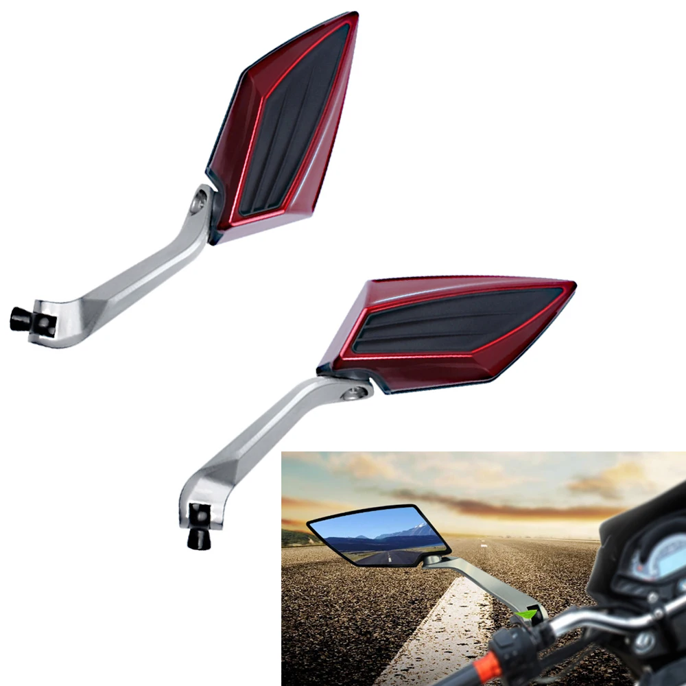 1 Pair Motorcycle Rear View Mirrors  8MM 10MM Scooter E-Bike Motorbike Side Mirrors Carbon Fiber Motorcycle Mirror Universal