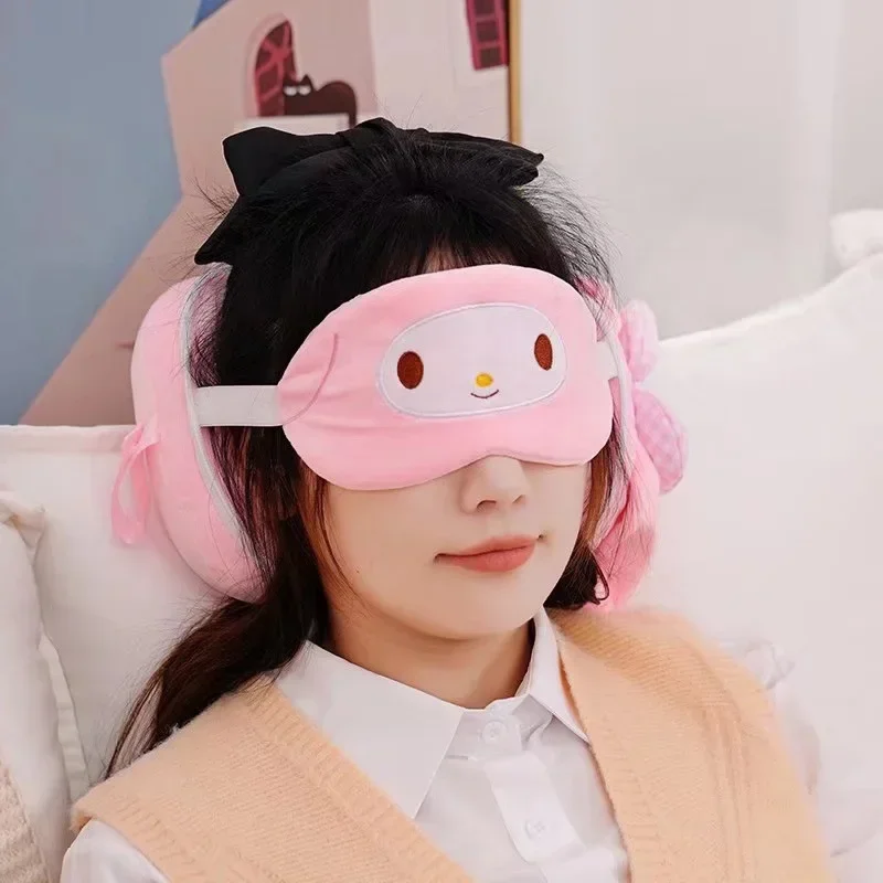 Sanrio Kuromi cartoon shading eye mask travel neck pillow cinnamon girl nap pillow folding cartoon U-shaped neck pillow travel