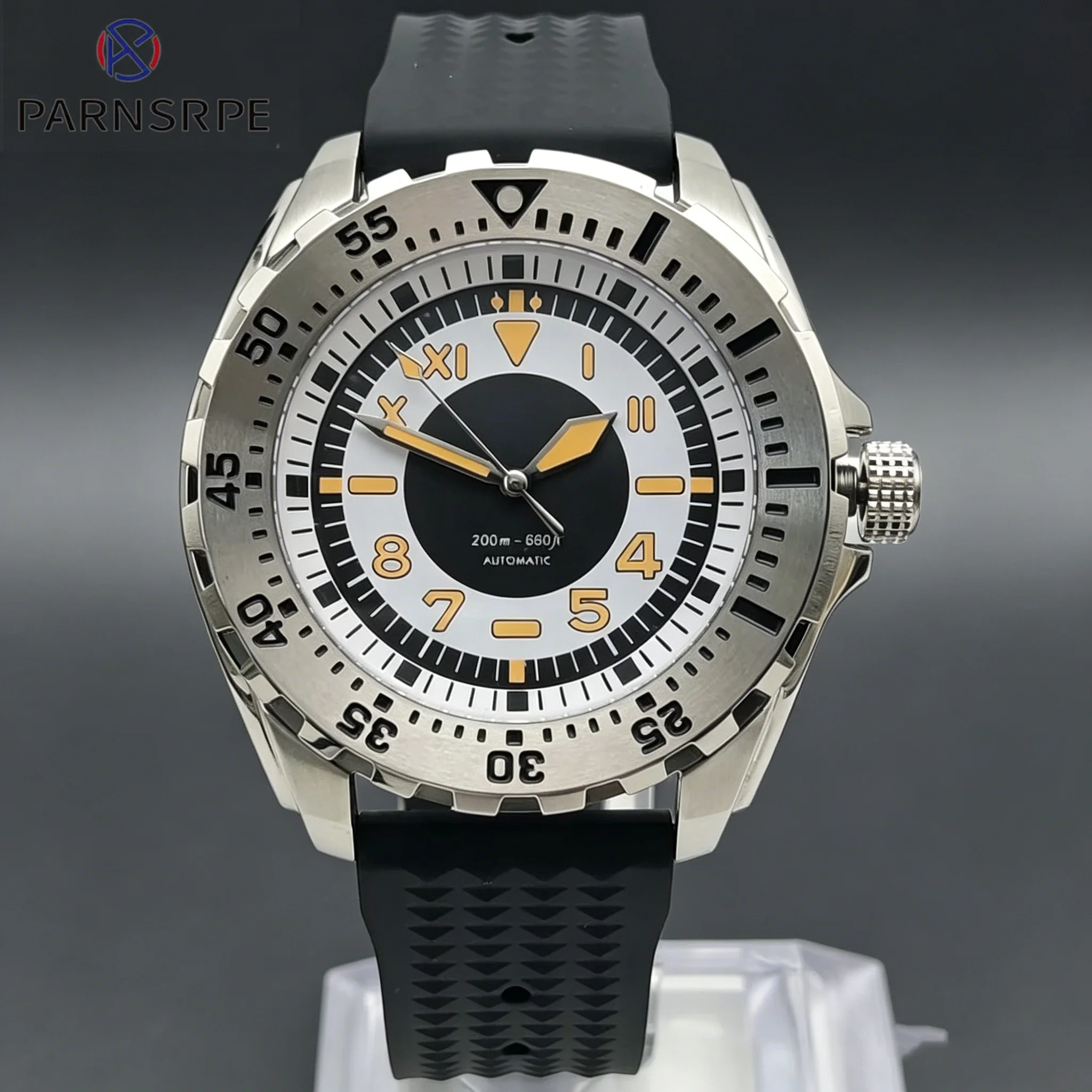 

NH35 vintage Date Stainless Steel 44mm Automatic Men Watch Sapphire Crystal Rotating Bezel Luminous Mechanical Wristwatch