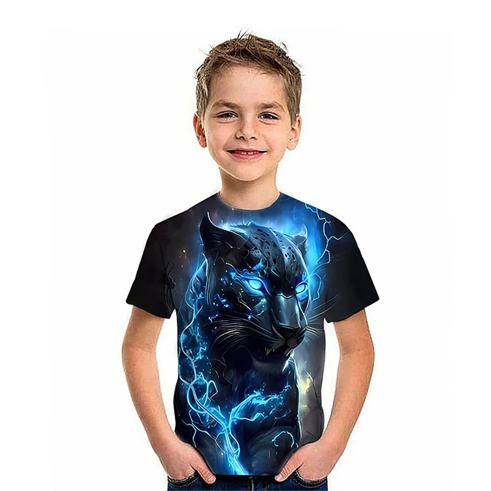 

2025 New Animal Wolf 3d Print Boy T Shirts Kids T Shirt For Boys Short Sleeve Top Tee Boy Clothes Summer