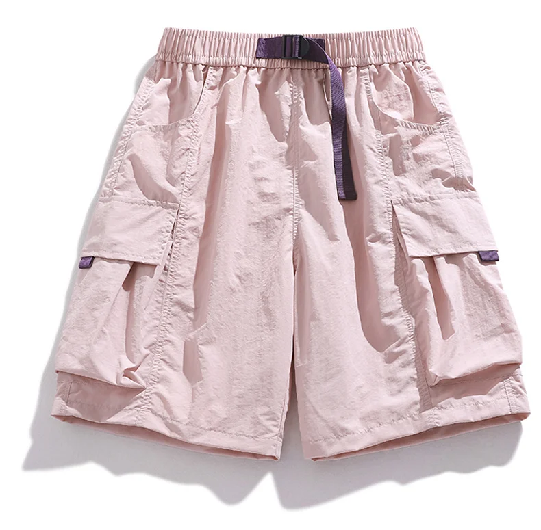 Skateboard-Shorts für Damen, Sommer, lässig, lockere Shorts mit Gürtel, Herren, große Tasche, Cargo-Shorts, atmungsaktiv, Bermuda, gerade Shorts – Detail 14