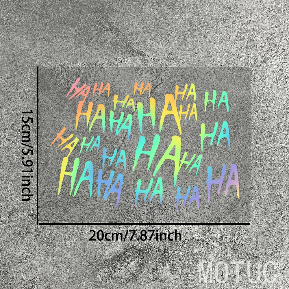 1Pc Creative HAHA Pattern Motorcycle Stickers Waterproof Durable Vinyl Decals for Fuel Tank Scooter Body Helmet Car Window