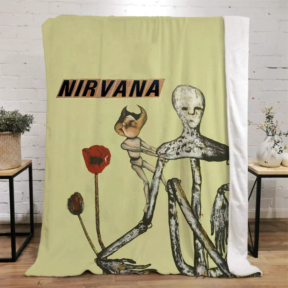 Rock-Nirvana Hood Blanket King Size Warm Blankets for Cold Bed Throw Home and Decoration Beach Towel Fluffy Plaid Luxury Bedding