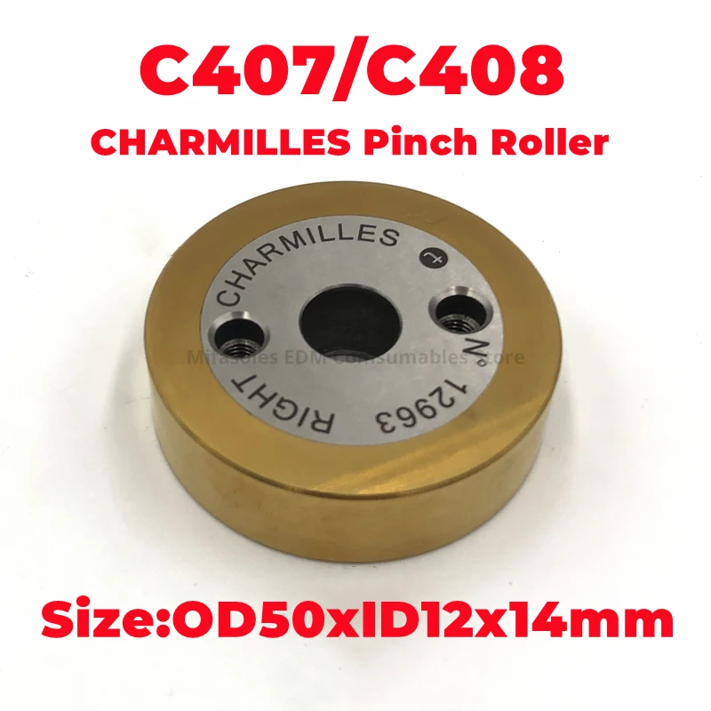 

CHARMILLES Parts Left Right Pinch Roller C407 C408 with 2 Groove OD50xID12xT14mm 130003359 130003360 for WEDM-LS Machine Parts