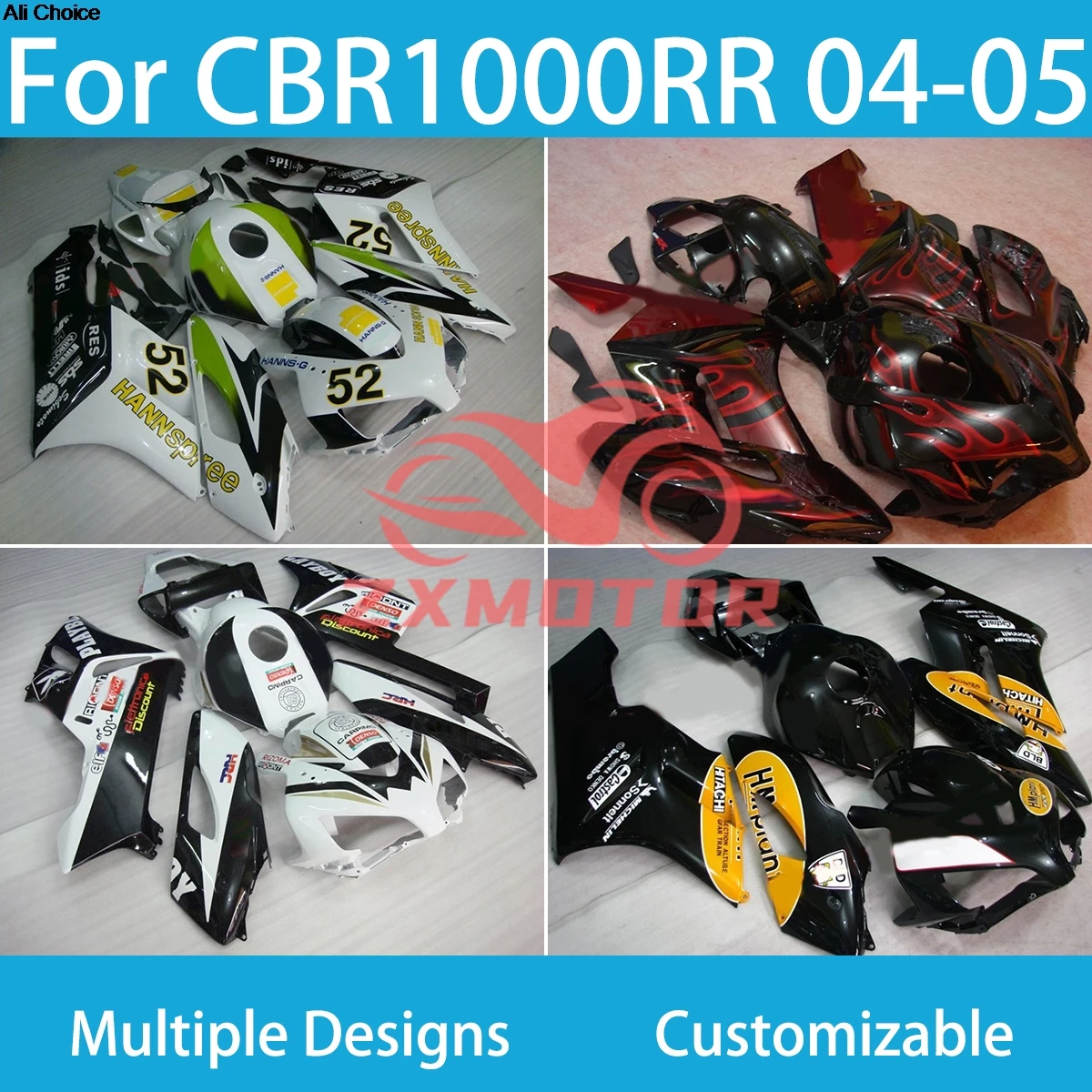 

CBR 1000RR 2004 2005, запасные части, обтекатели для HONDA CBR1000RR 04 05, настраиваемый комплект обтекателей для всего тела мотоцикла