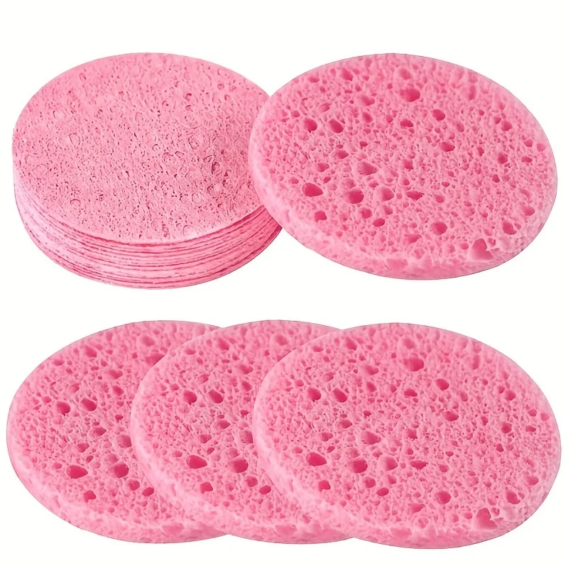 Compressed Facial Sponges, Estheticians Round Cellulose Facial Sponges,Natural Cosmetic Spa Sponges For Face Cleansing,Massage