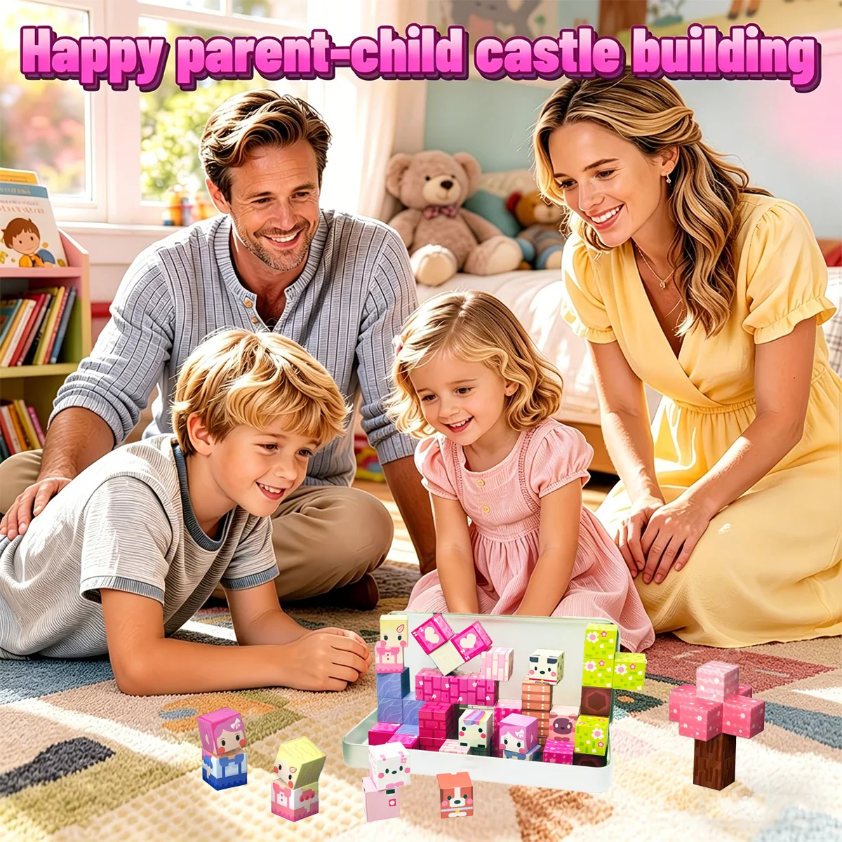 Magnetic Building Block Toy Mine World Stacking Bricks Creative Cube Iron Box Set Model Educational Kids Gifts for Boy Girl view 5