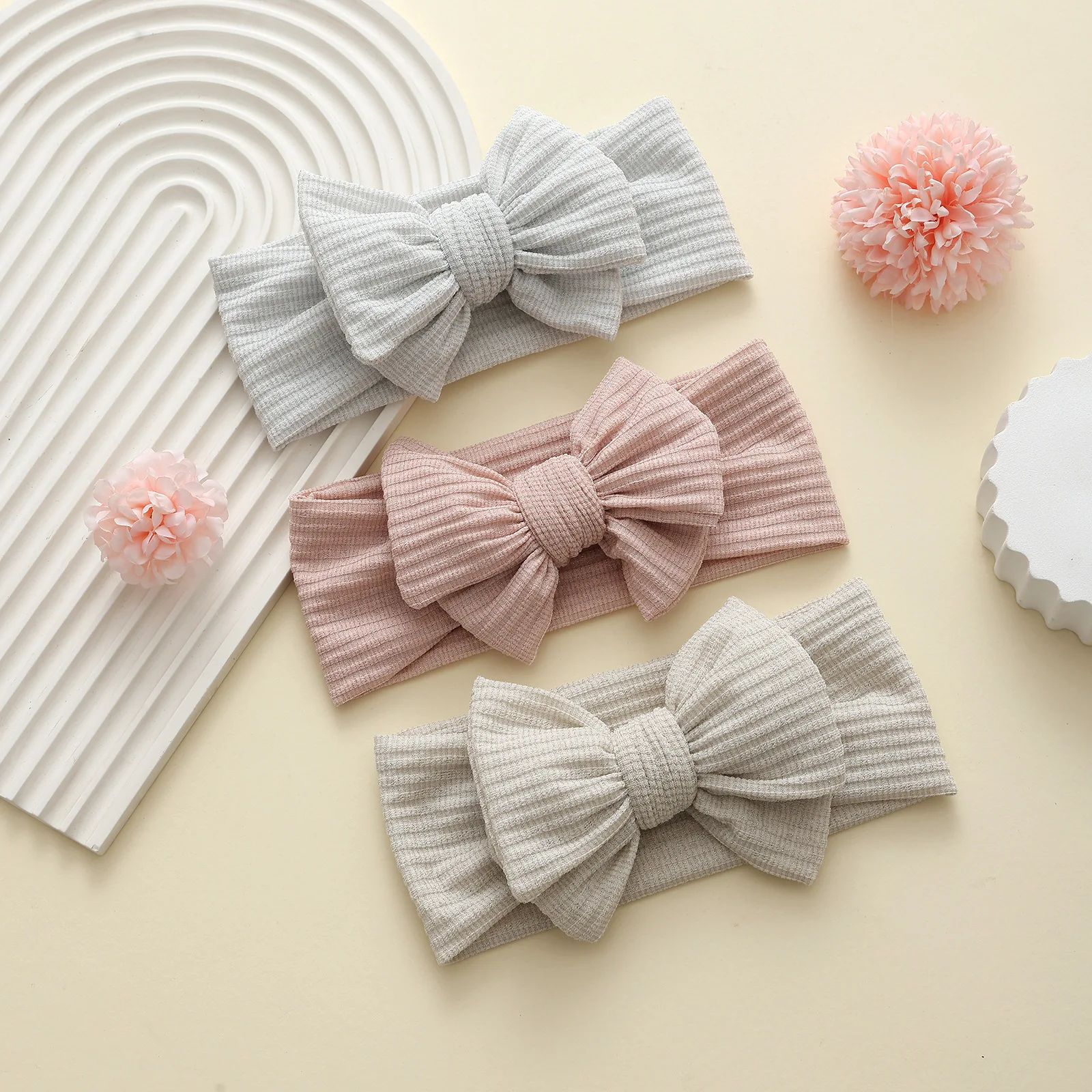 

3 шт., летняя весенняя повязка на голову для младенцев, повязки на голову с узлом, головные уборы с бантом, милые детские повязки на голову для девочек, головные уборы для фотосъемки новорожденных