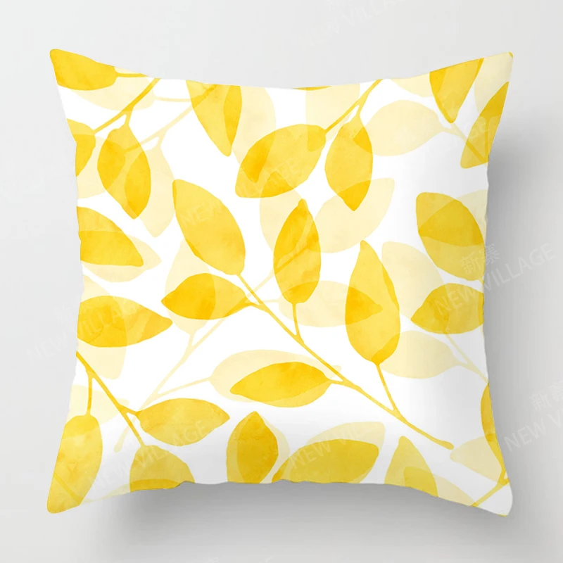 Mejora la decoración de tu sala de estar con una elegante funda de cojín geométrica en amarillo y blanco, decoración del hogar, 45x45, 40x40, 50x50, 60x60