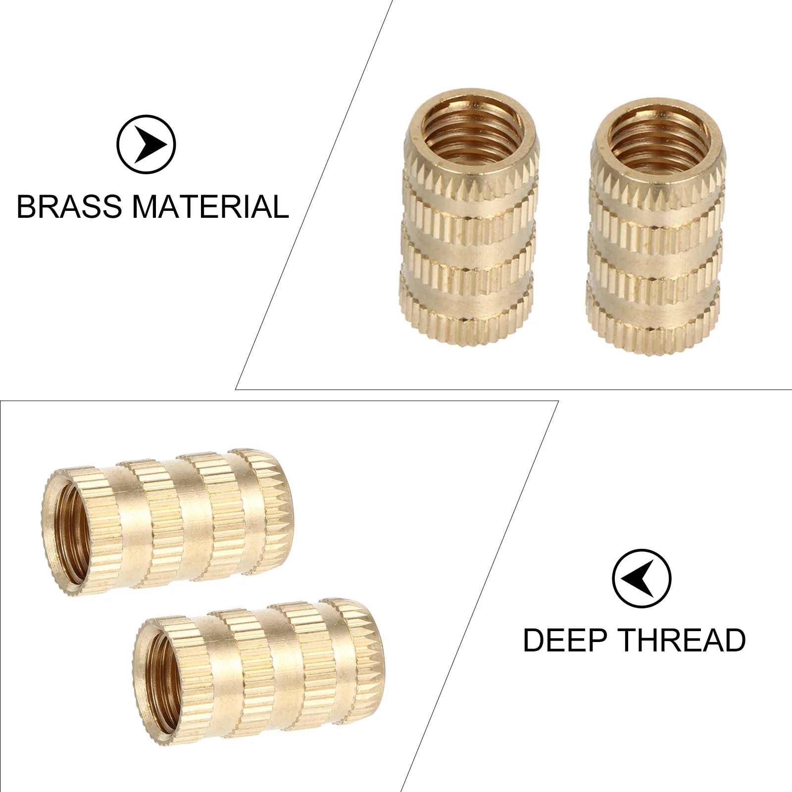 10pcs M10*11.5*20 Brass Knurled Nuts High Precision Female Thread Insert For 3D Printer Parts Injection Molding Ultrasonic