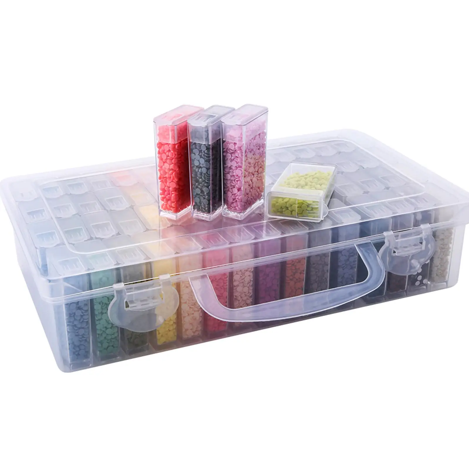 32/48/64 Slots Cross Stitch Tool Organizer Clear Storage Containers DIY Craft Acrylic for Diamond Painting Embroidery