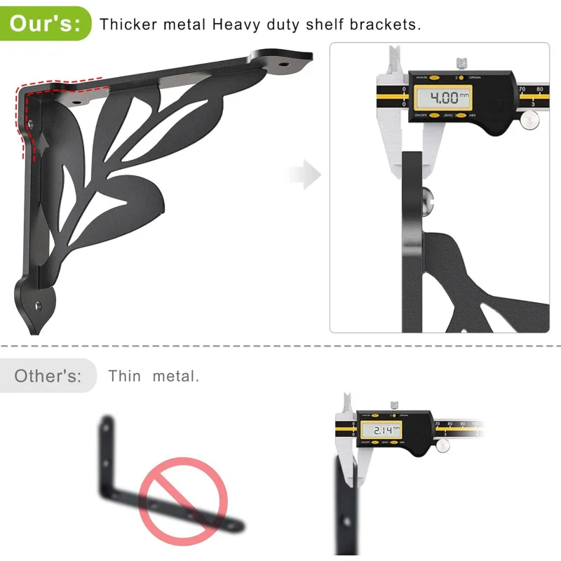 دعامة زاوية معدنية شديدة التحمل 2-4 معبأة بمكونات الأجهزة 20.32 × 17.78 سم رف مثبت على الحائط رف تخزين زاوية #3