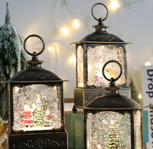 

Christmas Decoration Tabletop Lantern, Musical Crystal Light Box for Kids Birthday & Christmas Gift, Holiday Table Decor