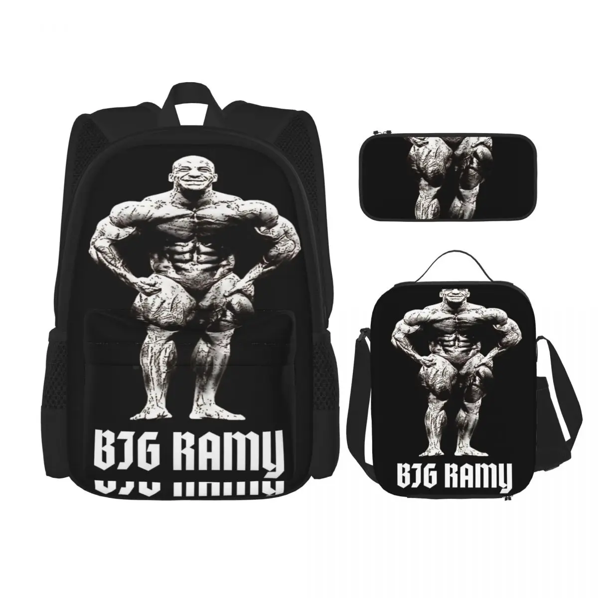 

MR OLYMPIA BIG RAMY THE BEAST School Bag 3 Pieces SetTrendy With Zipper Bag Travel Nice gift Customizable