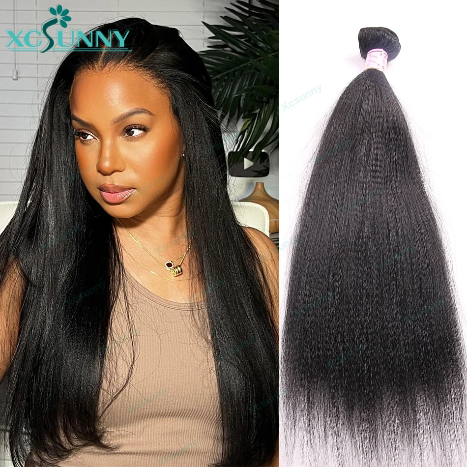 

Yaki Straight Hair Bundles Human Hair Burmese Weave Bundles Human Hair Weft Hair Extensions For Black Women