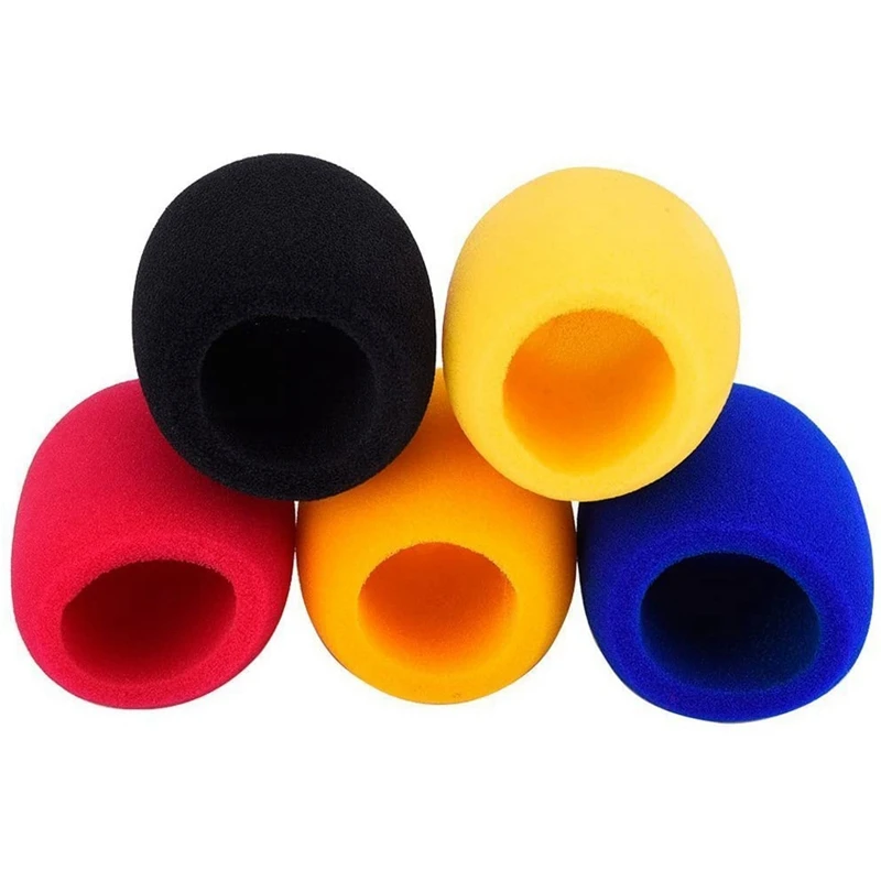 5 Pcs Solid Color Non-Disposable Microphone Dust Cover Thickened Microphone Cover Microphone Blowout Cover For KTV