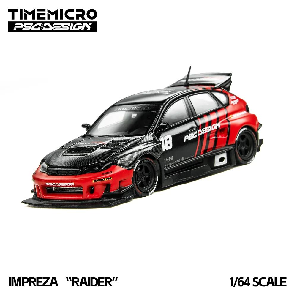 Pre-sale*TimeMicro 1:64 Impreza Raider Red&Black Diecast Car Model Simulation Alloy Vehicle For Hobby Collection Diorama Display view 5