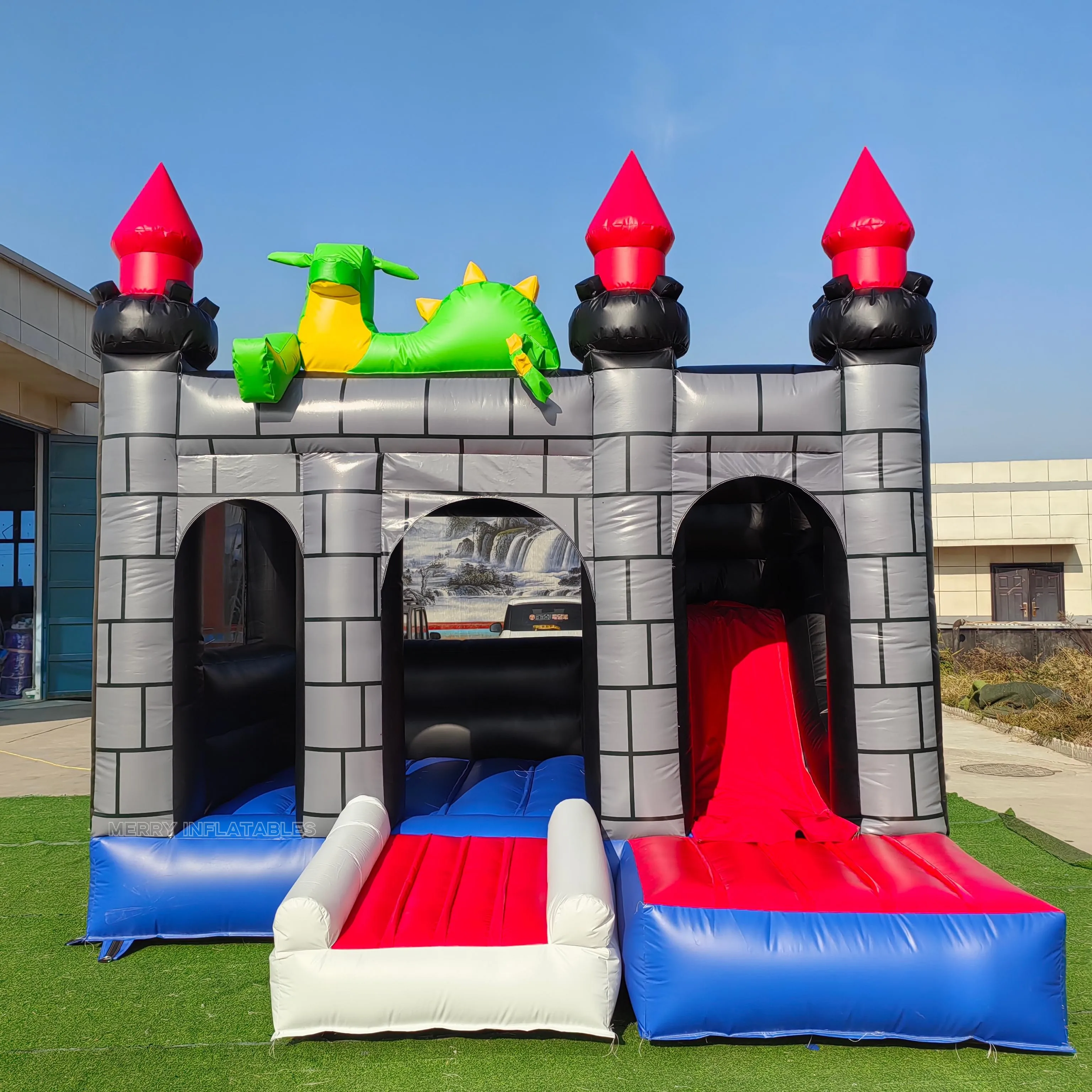 Halloween Haunted House Bouncy House jumping house Inflatable Slide Combo slide Playground Black Jumper for kids Adults