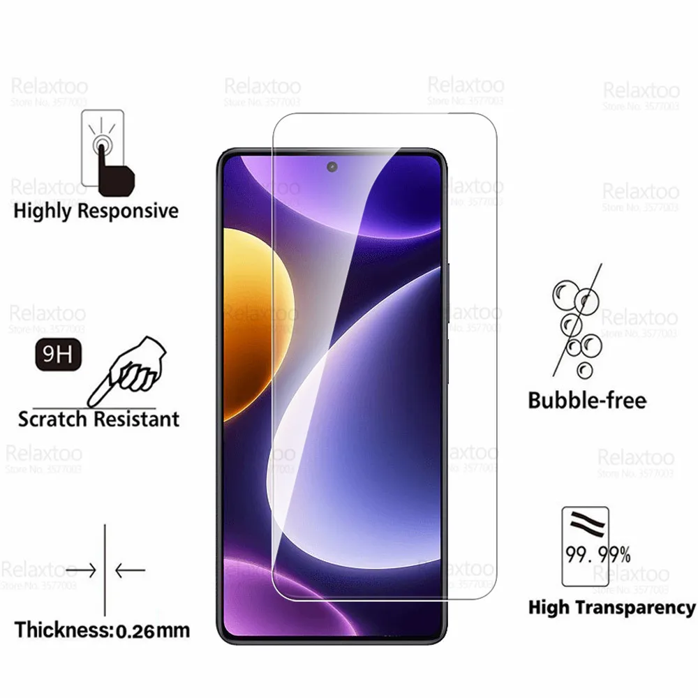 غطاء كامل الزجاج المقسى ل شاومي ، Redmi نوت 12 ، توربو حامي الشاشة ، Radmi Redmy نوت 12 ، 5G ، أفلام واقية ، 1-4 قطعة