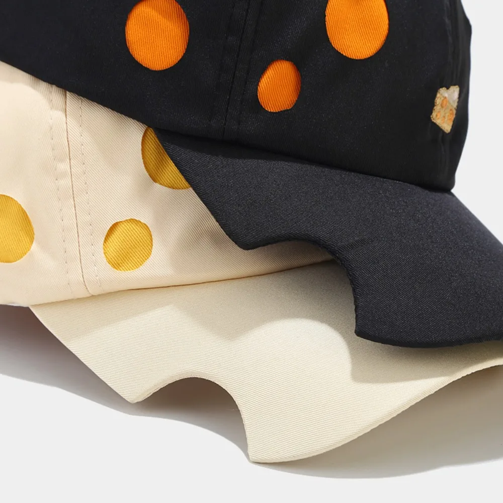 Korean Style Cheese Baseball Cap Solid Color Cartoon Cheese Embroider Sun Hat Sunscreen Cotton