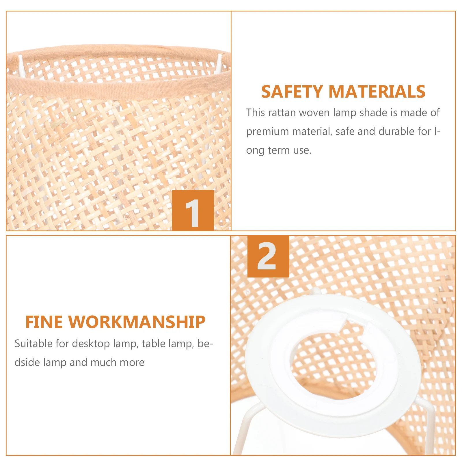 

Rattan Woven Lampshade Bedside Light Cover Soft Light Eye Protection Exquisite Structure Home Hotel Decor 120cm