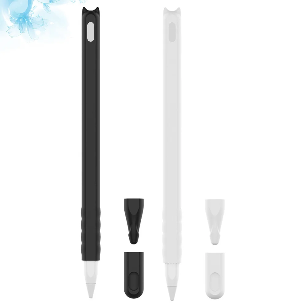 

2 шт., силиконовый колпачок для ручки с дизайном кошачьей головы для чехла-карандаша 2-го поколения, совместимый со стилусом для сенсорного экрана-карандаша