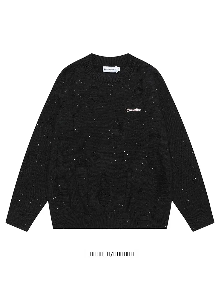 

Американский ретро-свитер свободного кроя для женщин с круглым вырезом, универсальный повседневный трикотажный свитер с длинными рукавами, осенне-зимний топ