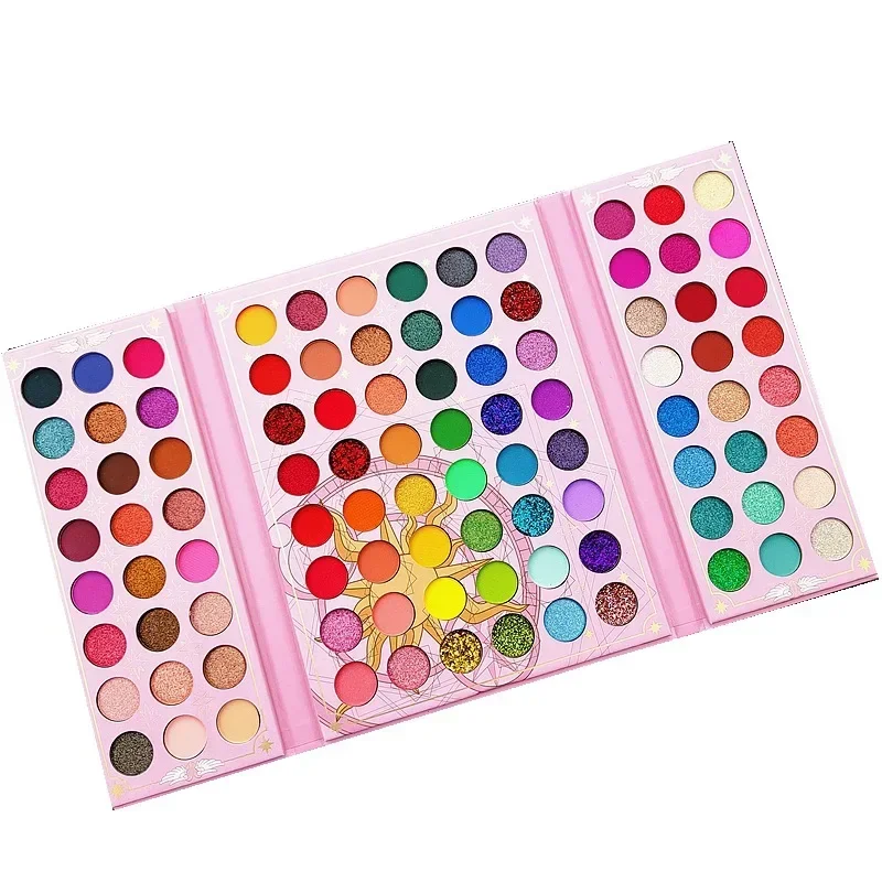 Placa de sombra de ojos de 96 colores, paleta de maquillaje con lentejuelas mate, Bola de escenario colorida, neón dedicado