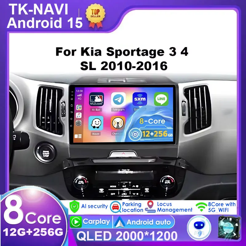 

Android For Kia Sportage 3 4 SL 2010-2016 Car Bluetooth Radio Carplay Multimedia Video Player Navigation GPS 2din Autoradio Wifi