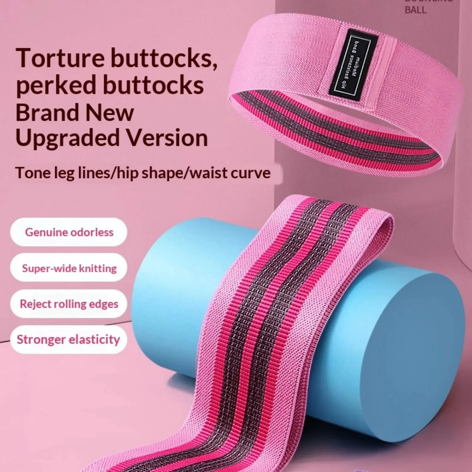 أربطة غنيمة لليوجا في صالة الألعاب الرياضية المنزلية، أربطة مقاومة مرنة متماسكة لرفع المؤخرة، معدات تمارين اللياقة البدنية