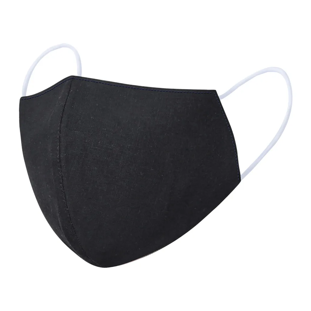 Outdoor Washable Reuse Cotton Protective Printing Mouth Mask Simple Solid Color Velvet Personal Isolation Comfort Face Mask