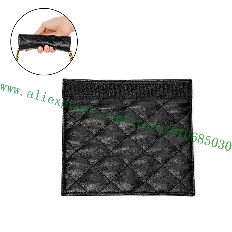 

1 Piece Quilted Lambskin Protector Protective Sleeve Loop Pad For Handbag Tote Bag Handle Chain Strap Padding Black White