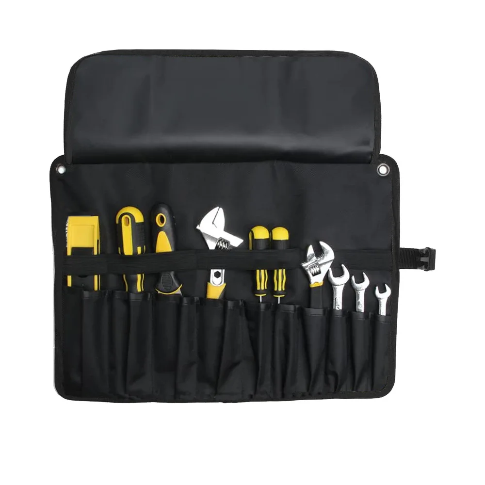 Portable Storage Bag Multifunctional Tool Kit Multi Pocket Tool  Emergency Repair Tools Thickened Large Roll Bag For Motorcycle