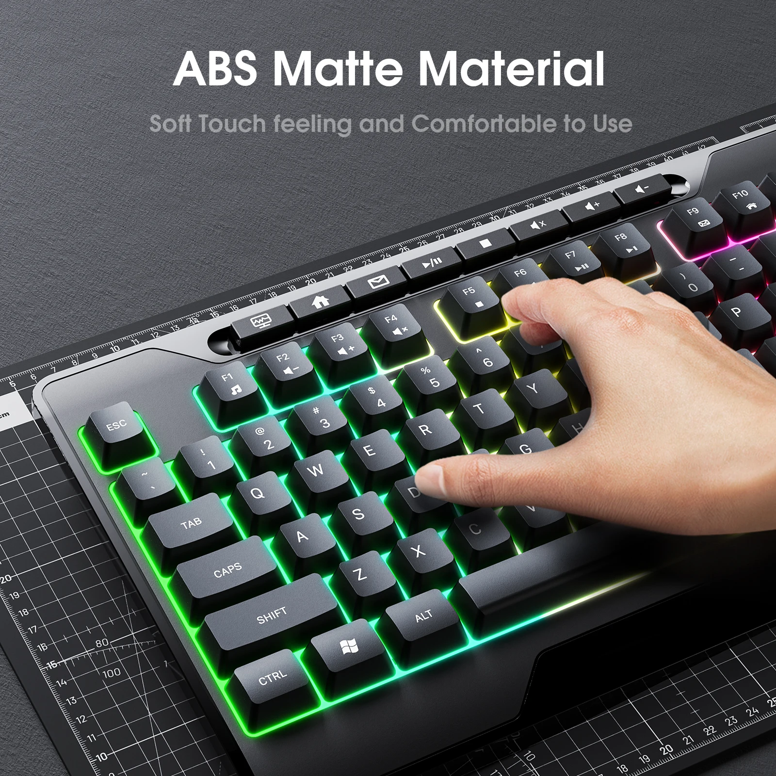 ONIKUMA G32 Mechanical Keyboard Gamer 104keys Wired Gaming Keyboard with RGB Backlit Membrane Keyboard for Game/Office