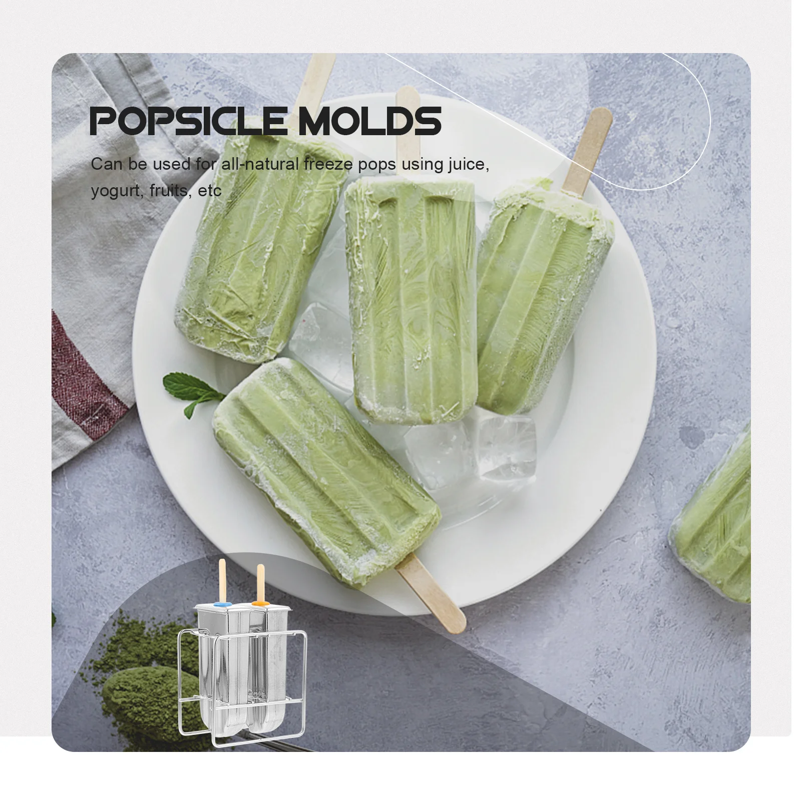 

50 Stick Stainless Steel Popsicle Mold Rust Proof Household Ice Cream Mold DIY Popsicle Making Tool Healthy Snacks