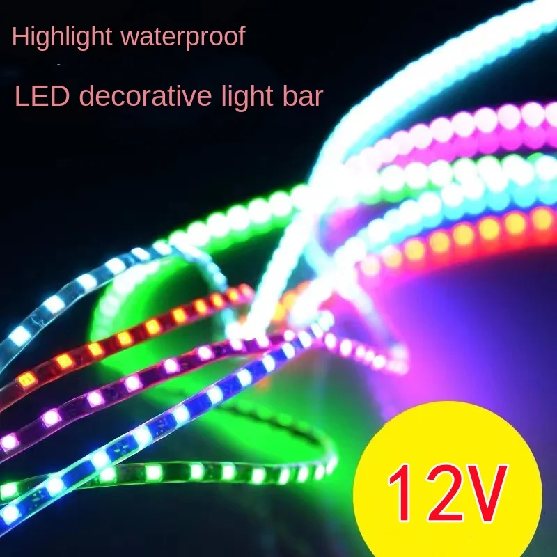 12VPedal Motorcycle Lights ModificationedDecorative Running Water Flashing Horse Light with Soft Light Strip