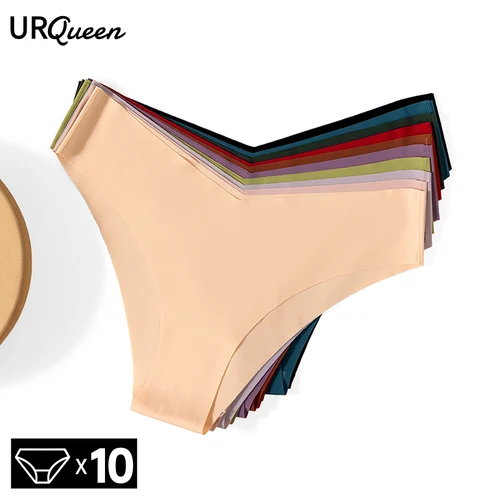 Imagen 1 del producto 10 unids/set nuevas bragas de mujer ropa interior femenina sin costuras lencería de seda de hielo sólida 10 piezas bragas de mujer 10 piezas envío gratis