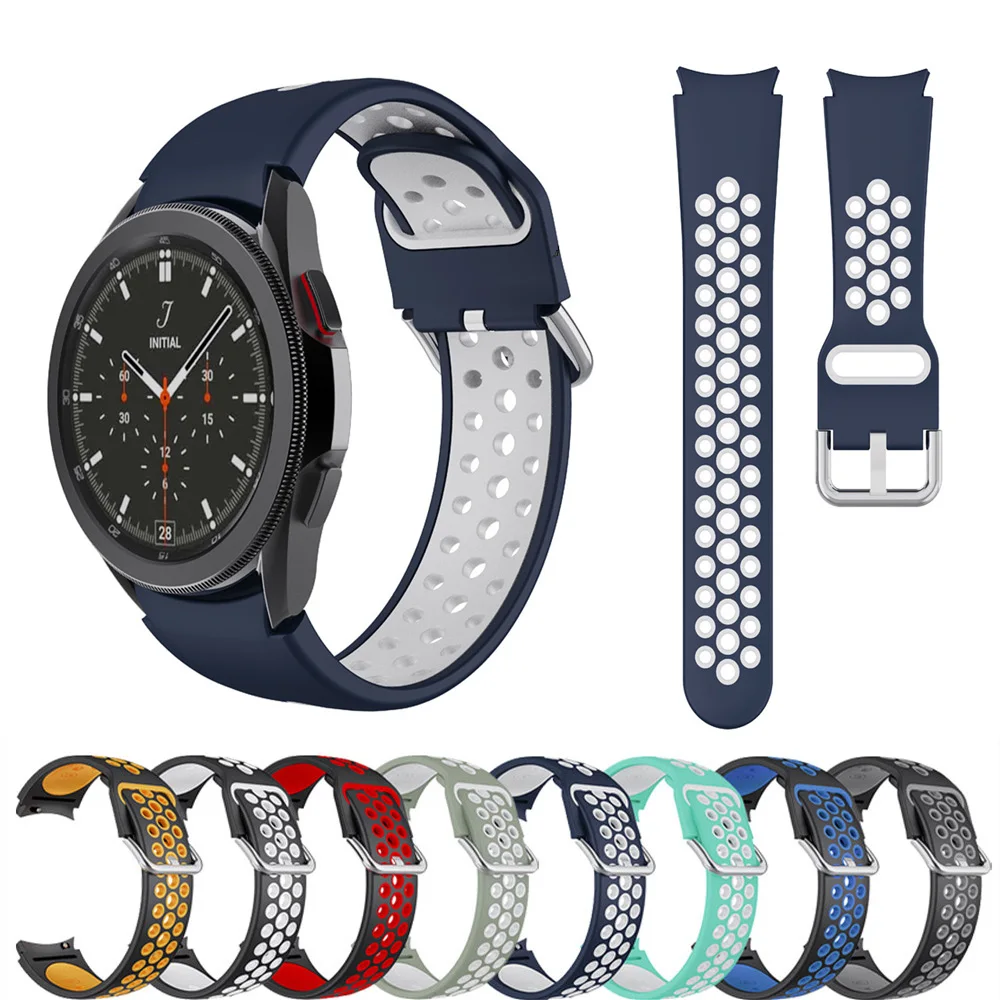 For Samsung Galaxy Watch 4 Classic 42mm 46mm / Watch 4 40mm 44mm Strap Silicone Bracelet 20mm Wristband Sport Watchband Correa