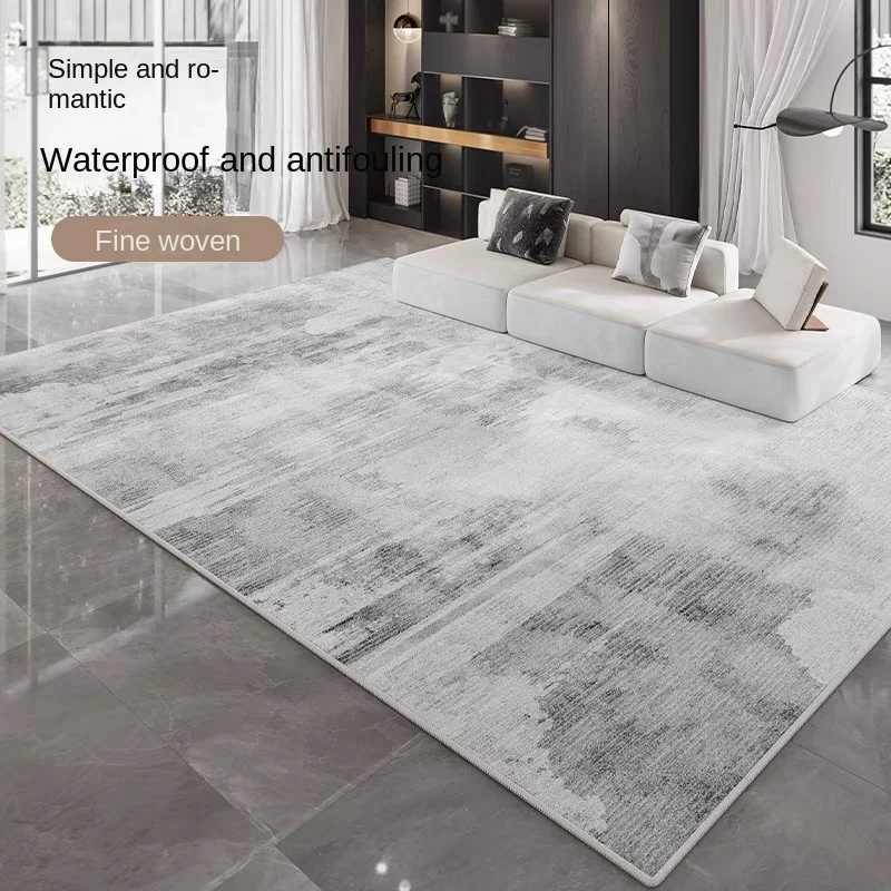 VIKAMA Living Room Large Area Crystal Velvet Carpet Minimalist Grey Bedroom Decor Mat Balcony Comfortable Soft Cloakroom Carpet