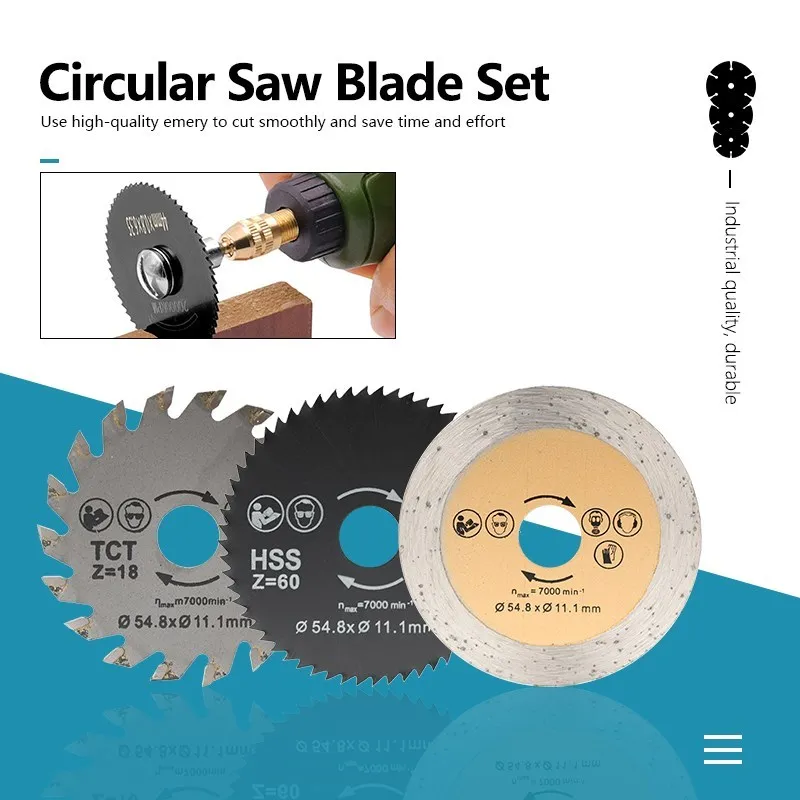 XCAN Out Diameter 54.8mm Mini Circular Saw Blade Wood Cutting Disc,Diamond Saw Blade for Wood Metal Plastic Ceramic Cutting 