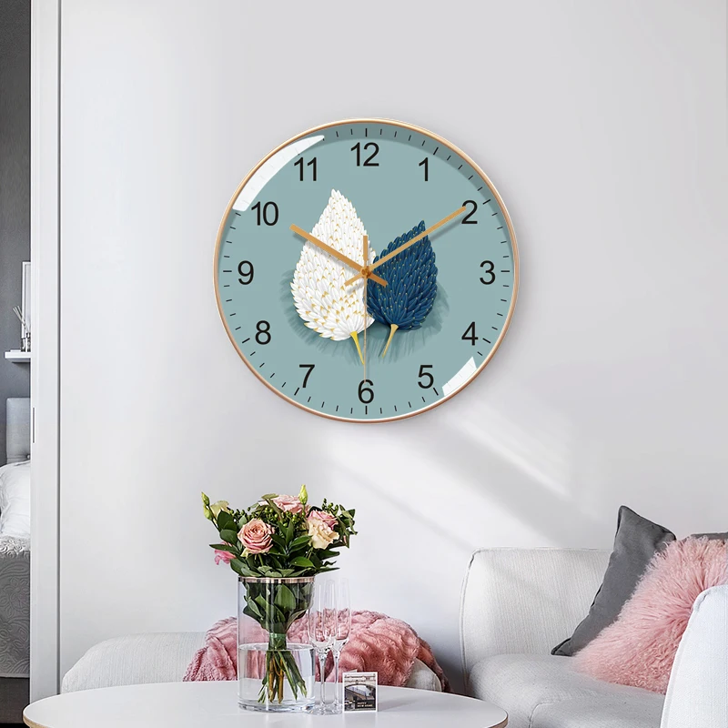 Modern light luxury fashion creative round Wall clock home decor items Room decoration living room Kitchen bedroom dining room