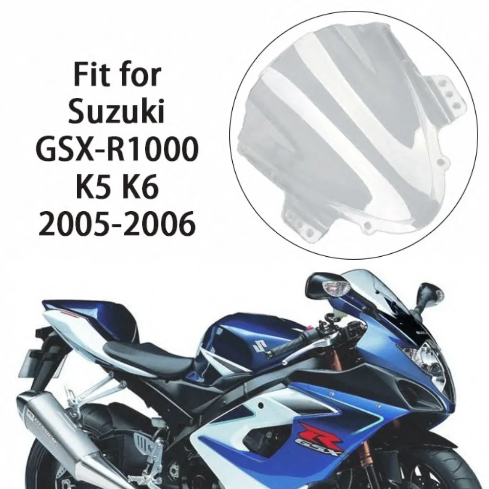 Motorcycle accessories Double Bubble Windshield Windscreen Screen Security Protection Parts for Suzuki GSX-R1000 K5 K6 2005-2006