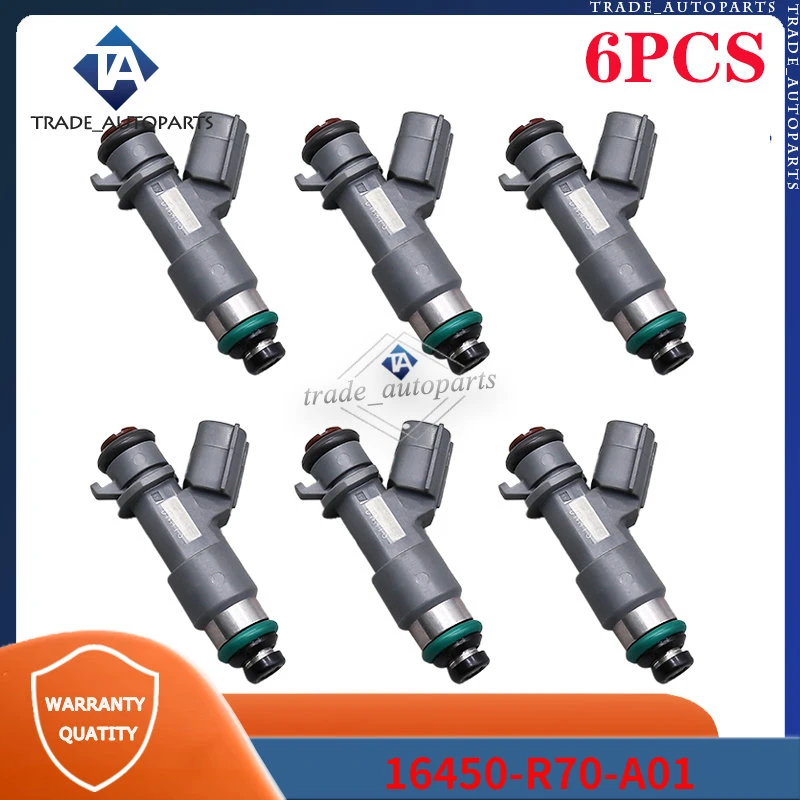 

6PCS Fuel Injectors For Honda Accord Acura TL RL MDX ZDX RDX 16450-R70-A01 16450R70A01