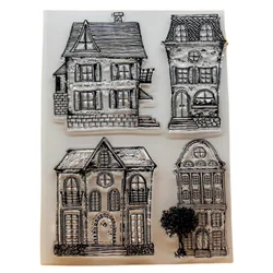 YINISE House Silicone Clear Stamps For Scrapbooking Seal DIY Album Cards Decoration Embossing Folder Craft Rubber Stamp 14*18cm